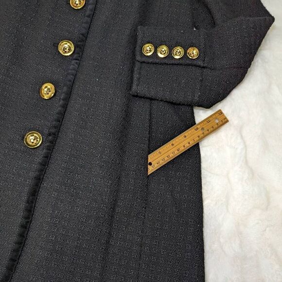 Juicy Couture Women's Black Wool Peacoat Single-Breasted Collared Neckline Trenc - Picture 9 of 13